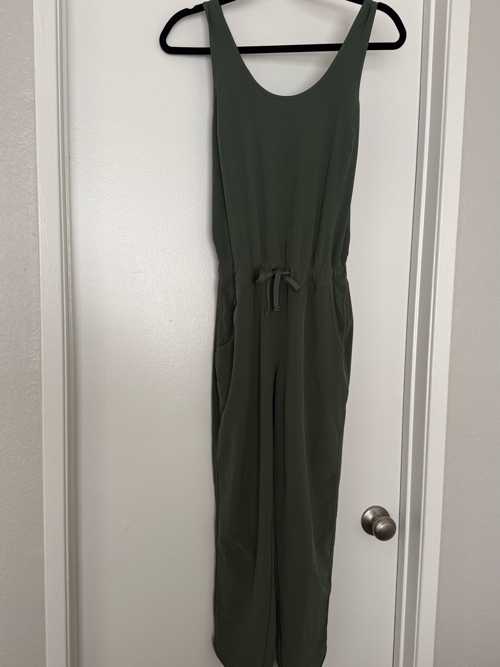 Patagonia Olive Green Sleeveless Drawstring Jumpsuit